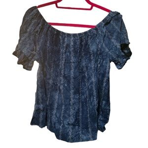 Knox rose navy blue off the shoulder top